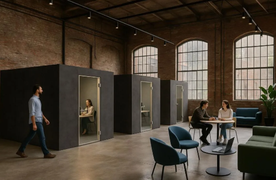 Hero Cube Raum-in-Raum-System in einer Loftflaeche